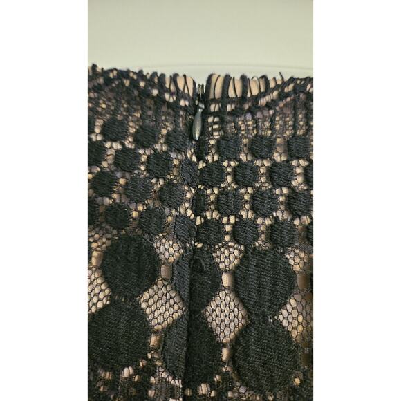 Jessica Howard Womens 16 Sheath Dress Scalloped Black Lace Overlay 3/4 Sleeves - Picture 6 of 8